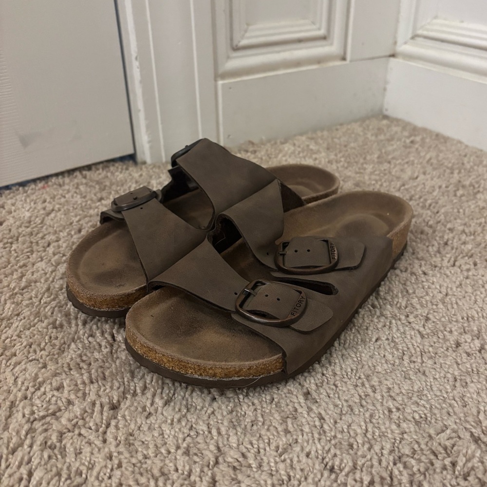 Brown Double Strap Sandals